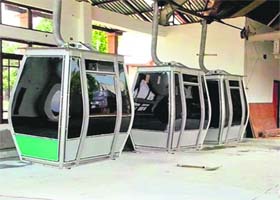 Prototypes of the Makhdoom Sahib cable car at display