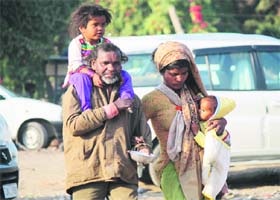 Most of the beggars in the city are outsiders