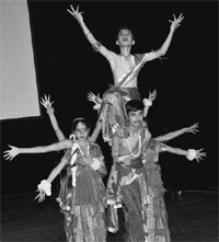 Students of Nav Bal Niketan perform a cultural item at the Tagore Theatre, Sector 18, Chandigarh, on Monday.