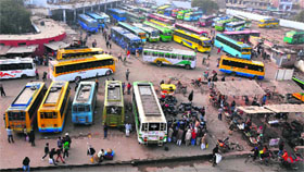 The present bus stand in Bathinda