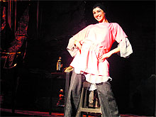 An artiste rehearses at Tagore Theatre in Chandigarh on Tuesday