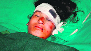 an injured person under treatment at a local hospital.
