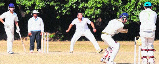 Players in action during a match between St Johns High School and Mount Carmel during the Edmund Rice Cricket Tournament in Chandigarh on Wednesday. Tribune photo; Parvesh Chauhan