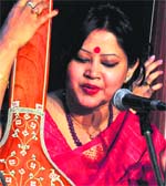 Sanhita Nandi performs at Bhaskar Rao Indoor Auditorium, Sector 35, Chandigarh. Tribune photo: S Chandan