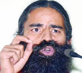 Yoga Guru Baba Ramdev addressing a press conference on the Supreme Court verdict on homosexuality in New Delhi on Wednesday