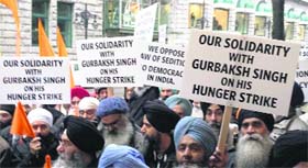 Sikh activists at a rally outside the Indian Consulate in Vancouver on Wednesday