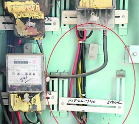 The electricity meter of the Government Elementary School, Parasram Nagar, in Bathinda