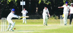 A match in progress during the Edmund Rice Cricket Championship at St Johns High School, Sector 26, Chandigarh, on Thursday. 