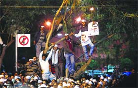 AAP supporters during a rally in New Delhi on Wednesday