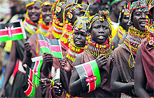 Traditional dancers perform in Nairobi on Thursday during Kenyas celebrations marking 50 years of independence from British colonial rule