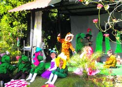 Tiny tots during the annual function at The Play at Poppins School in Dehradun on Friday. A tribune photograph