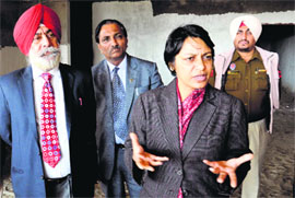 Punjab Health and Family Welfare Department Principal Secretary Vinni Mahajan talking to the media in Bathinda on Friday. 
