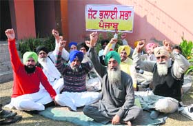 Members of Jatt Bhalai Sabha during a meeting at Teachers Home in Bathinda on Saturday