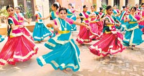 Students perform at Annual Visual and Performing Arts Exhibition at Yadavindra Public School in Mohali on Saturday