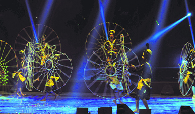 Gatka artistes perform at the closing ceremony of the World Kabaddi Cup in Ludhiana on Saturday.
