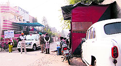 Structures built outside the houses of Raj Kumar Verka, Vice-Chairman, National SC/ST Commission