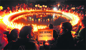 City residents held a protest against the police authorities recently.