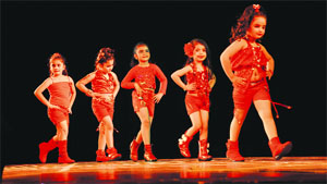 Tiny tots walk the ramp during a fashion show at the annual function of Manav Mangal School, Phase X, in Mohali on Sunday. 