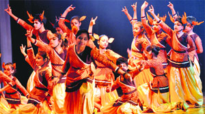 Students of Delhi Public School, Chandigarh, present a cultural programme "Anubhuti" on Sunday.