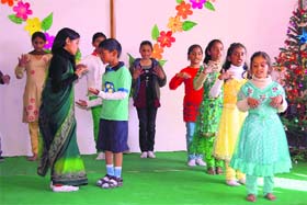 Children participate in a skit competition depicting the life of Jesus Christ in Mussoorie on Sunday