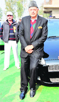 Union minister Farooq Abdullah during an event at Golf course in Jammu on Sunday. 