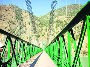 The bridge near Trungul village in Doda district was recently inaugurated by Chief Minister Omar Abdullah.