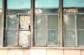Broken windowpanes at Guru Nanak Dev Hospital in Amritsar