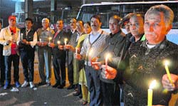 Members of social organisations observe Nirbhaya Diwas in Bathinda on Monday.