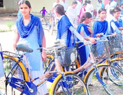 Ramandeep Kaur refused to accept the bicycle alleging disrespect to Mai Bhago as the photo and name had been inscribed on the chain cover