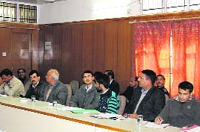 BDOs of Chamba district attend a review meeting on Monday