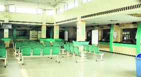 Suwidha Centre wears a deserted look due to the strike by its staff in Jalandhar on Tuesday.