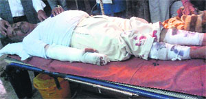 RTI activist Amar Nath Chetiwal in a hospital in Fazilka on Tuesday. 