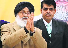 CM Parkash Singh Badal in Jalandhar on Wednesday