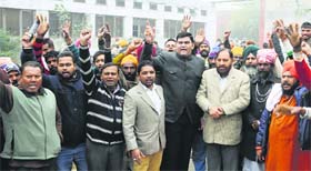 Members of the Valmiki Samaj protesting in Amritsar on Wednesday