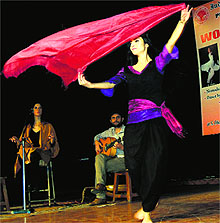 Maya Monica Devi, Italian dancer, performs at Art Gallery in Amritsar