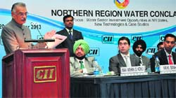 UT Administrator Shivraj V Patil addresses the Northern Region Water Conclave in Sector 31, Chandigarh, on Friday. Tribune photo: Parvesh Chauhan