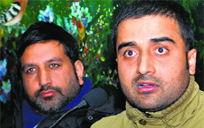 Kanwal Group of Industries CEO Farooq Amin   addresses  a press conference in Srinagar on Friday. 
