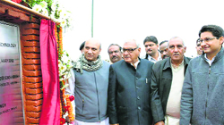 Union HRD Minister MM Pallam Raju and Chief Minister Bhupinder Singh Hooda lay the foundation stone of an IIT extenssion campus at Kilorad village in Sonepat on Saturday. Photo: BS Malik