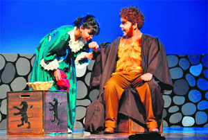Artistes enact a scene from the play Beauty & the Beast at St Kabir Public School on Saturday. 