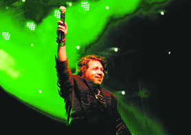 Singer Kailash Kher performs in Ludhiana on Sunday.