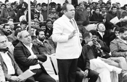 Bidders during an auction at Sector 4 in Panchkula on Monday. Tribune Photo: Nitin Mittal