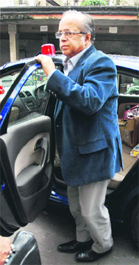 Justice AK Ganguly (retd) arrives at the West Bengal Human Rights Commission office in Kolkata on Tuesday