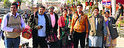 Members of the Hindu jatha at Attari-Wagah border on Tuesday