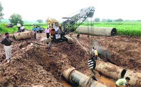Repair work of Kajauli waterworks pipeline under way near Gharun village