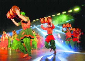 Students present a dance on the annual day function of CL DAV School at Inderdhanush Auditorium, Sector 5, Panchkula