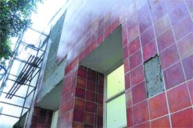 Walls of the Sports Complex, Phase V, Mohali, in a bad shape