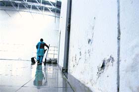 Walls of the Sports Complex, Phase V, Mohali, in a bad shape