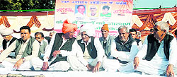 A Jat mahapanchayat in progress at Cheeka in Kaithal on Wednesday