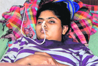 Jyoti, who slipped into a coma after the accident. Tribune Photo: Pradeep Tewari 