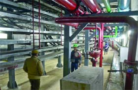 A view of the state-of-the-art underground tunnel that provides a common duct for essential utilities like electric, communication cables and water supply lines at Connaught Place in New Delhi on Thursday
